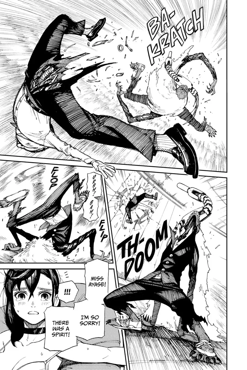The ugly creature defeats one of the aliens. He stands back up and starts saying sorry to Ayase.