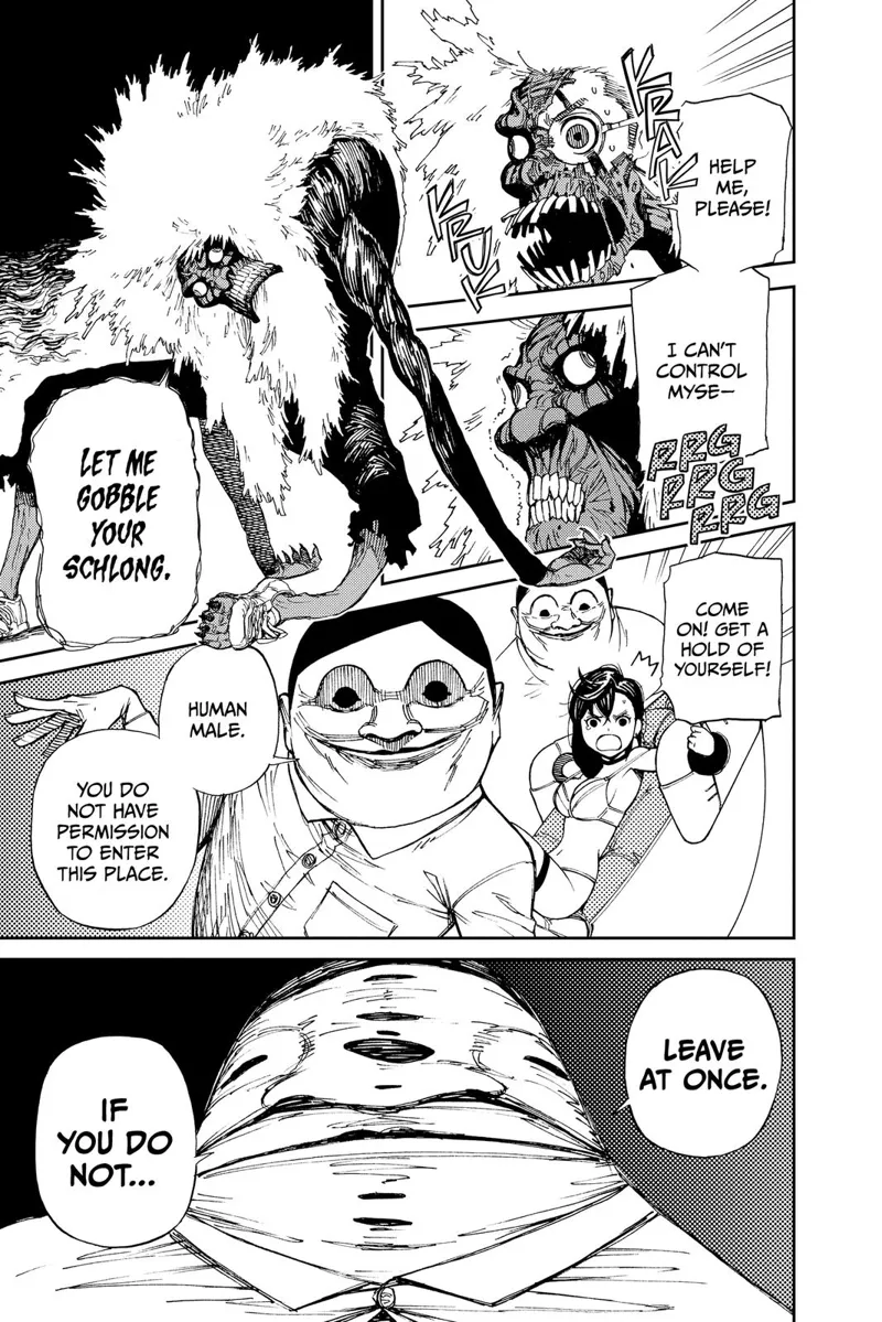Occult-kun transforms into an uglier creature because he can't control himself. The aliens also start transforming.