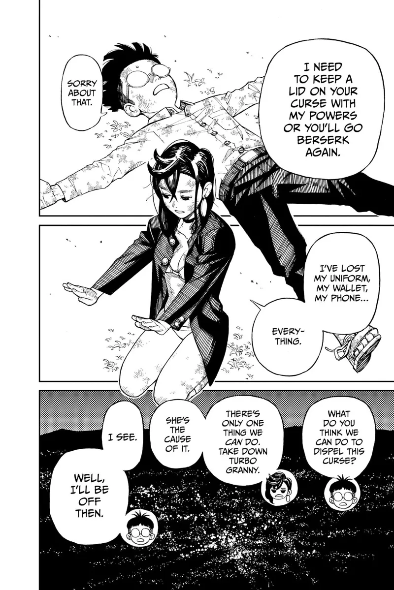 Ayase says she will control Occult-kun's curse if he goes berserk. She wears his jacket school uniform.