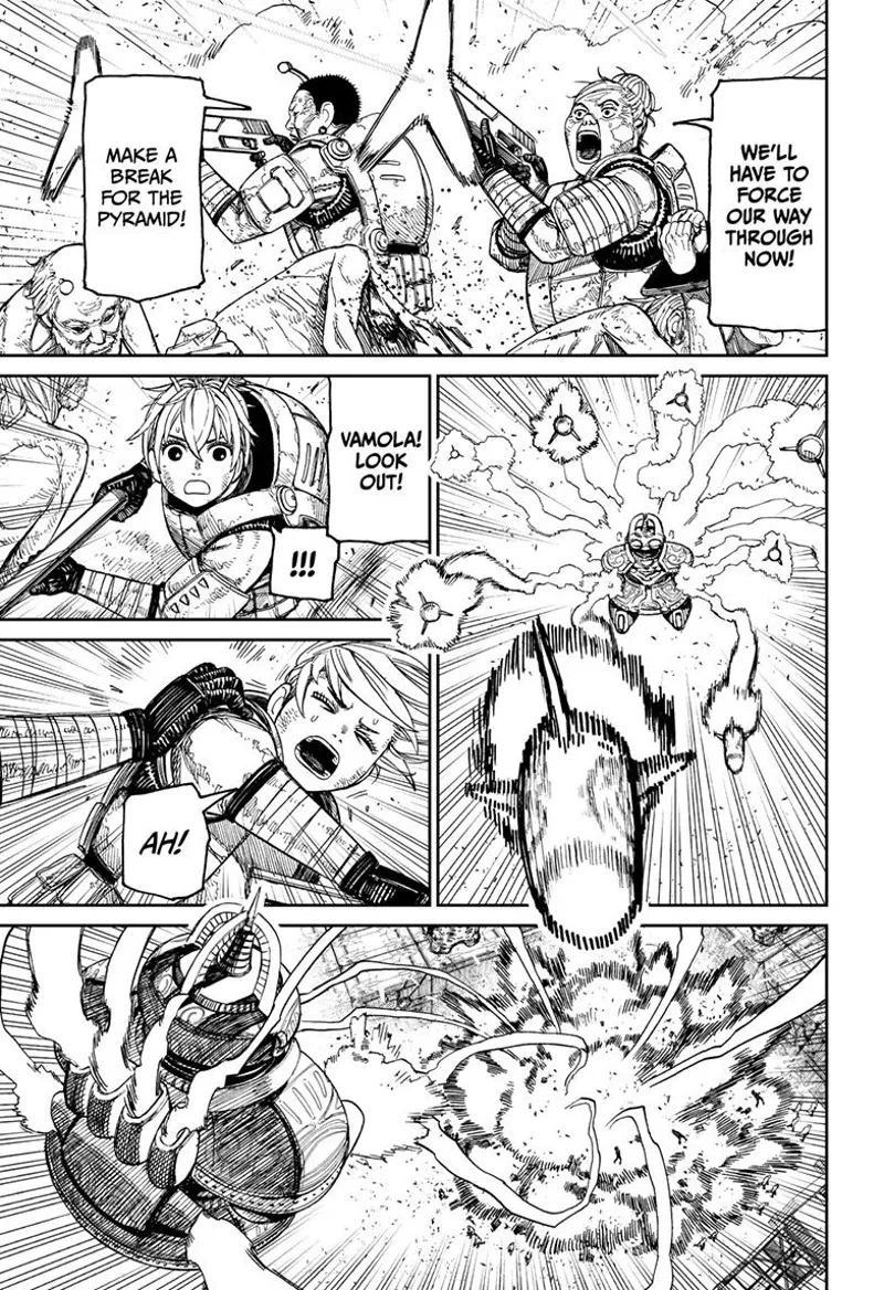 The two soldiers start shooting. The huge enemy alien starts shooting missiles well.