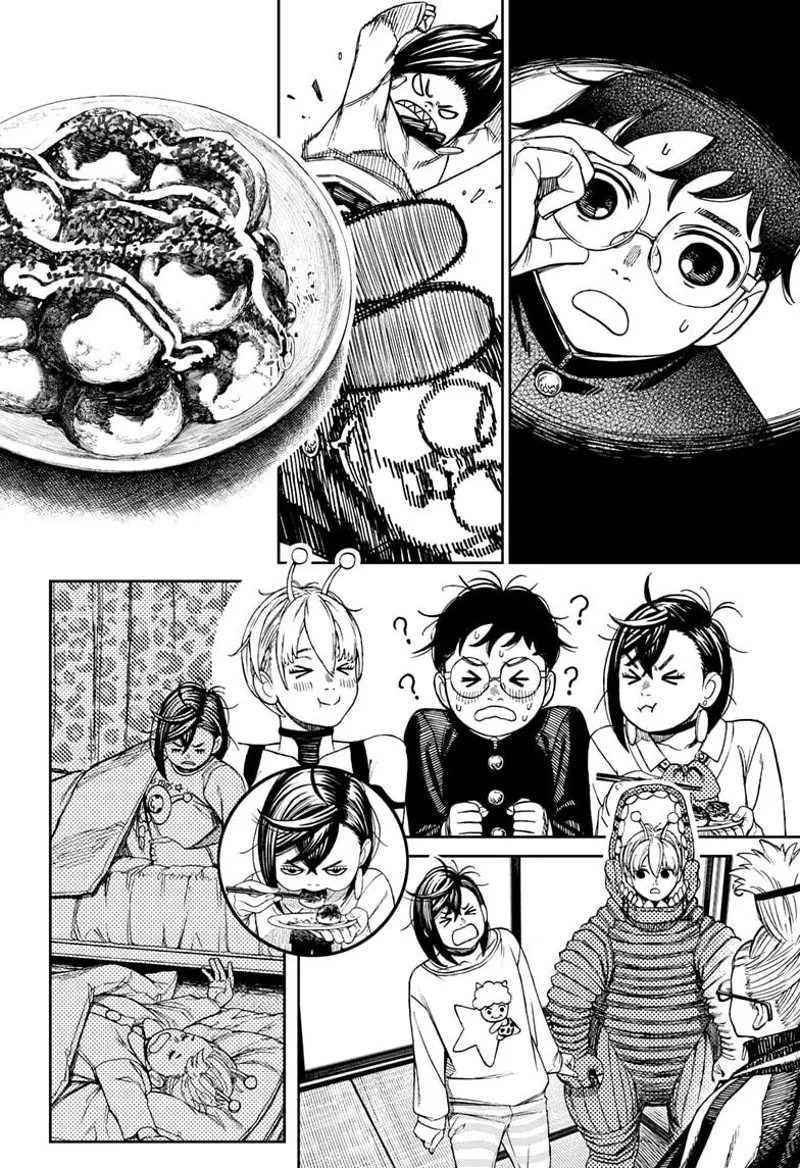 Okarun peeks at her. Vamola recalls her time with Okarun, Momo, and Grandma.