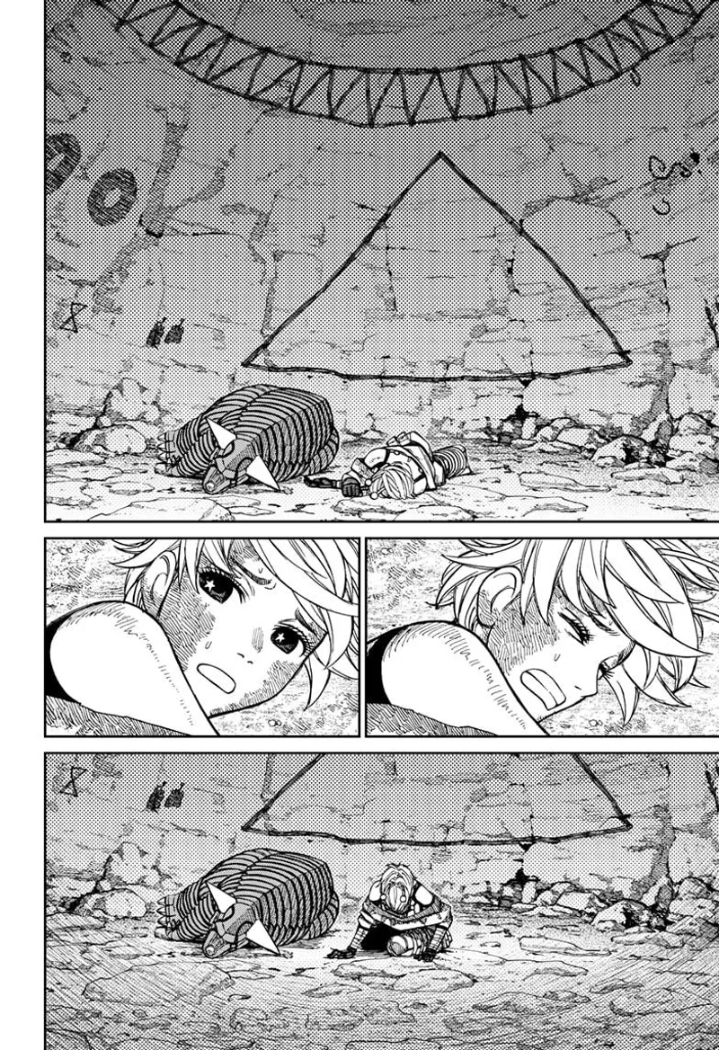 Vamola wakes up inside a cave with the Kaiju suit beside her.