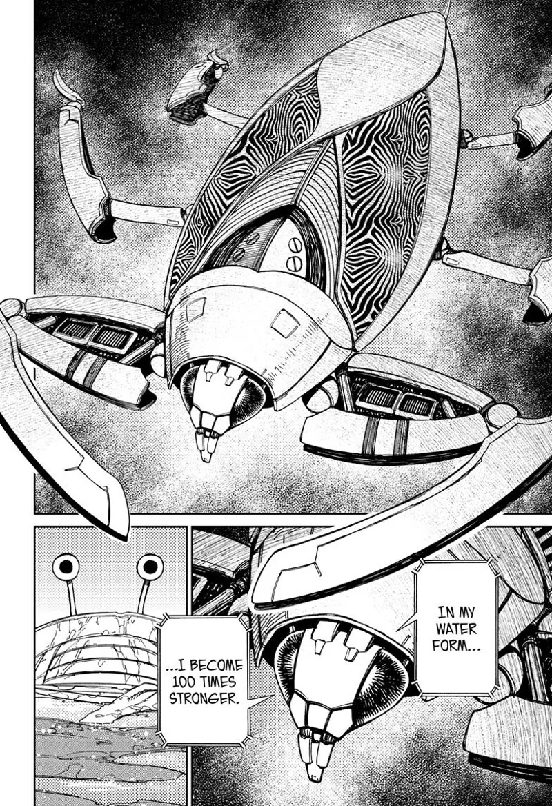 The mantis alien transforms similarly to a cockroach in his water form, which is 100 times stronger.