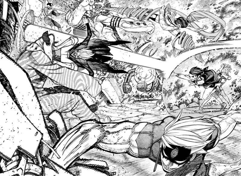 Evil Eye, cursed Okarun, cursed Aira, Mr. Shrimp, and Momo clash with the aliens. They go on the offensive.
