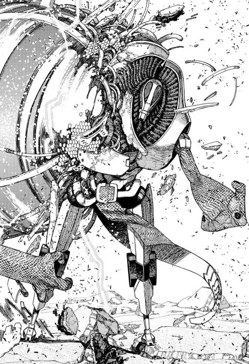 The alien leader's back suddenly explodes.