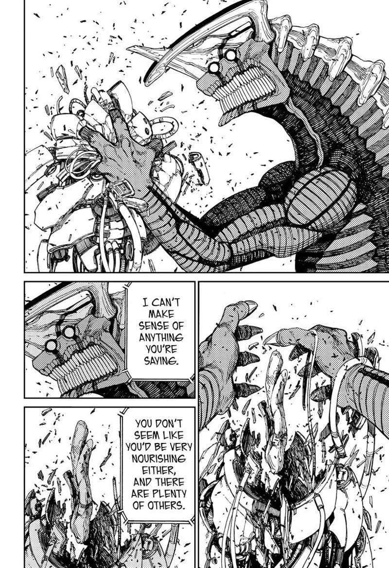 Alien Kaiju completely crumples the console sphere and drops it.