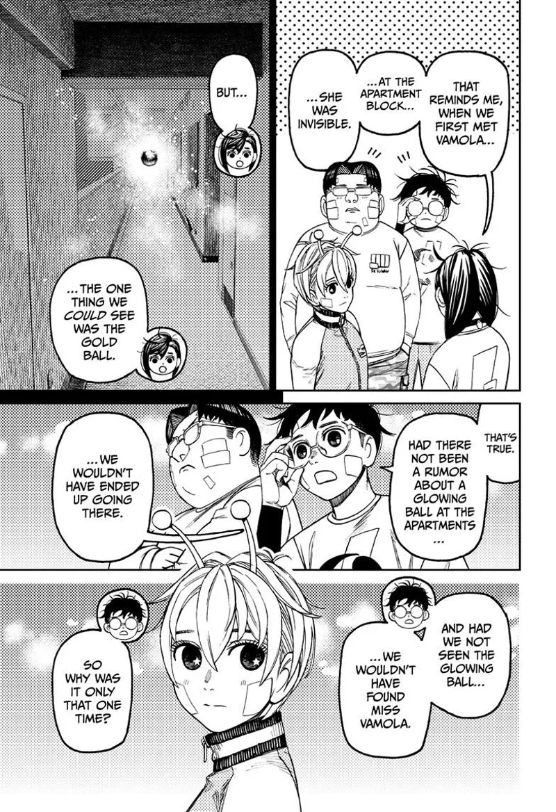 Momo recalls the glowing ball at the apartment where they met Vamola.