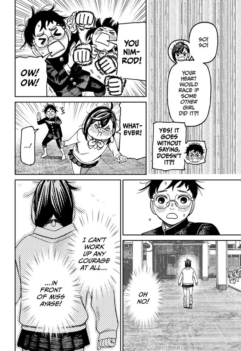 Momo gets angry at Okarun and walks away. Okarun is seriously confused.
