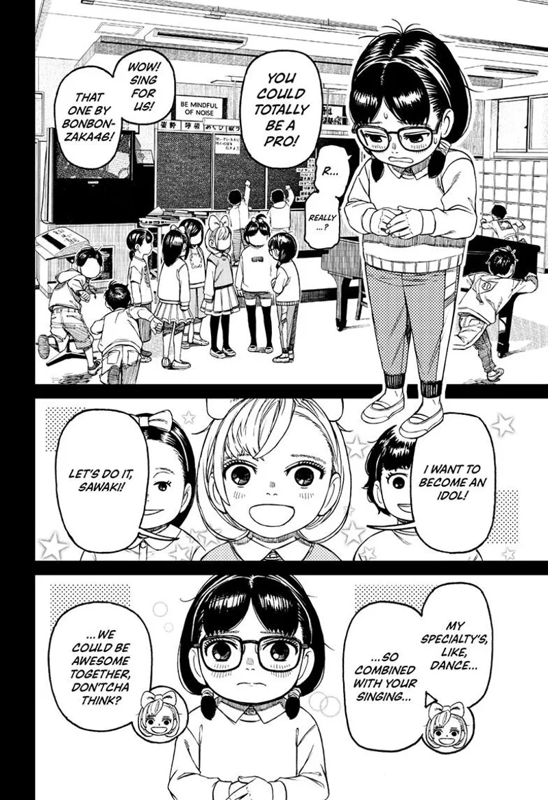 The Class rep, Sawaki, recalls her childhood with other girls in a classroom.
