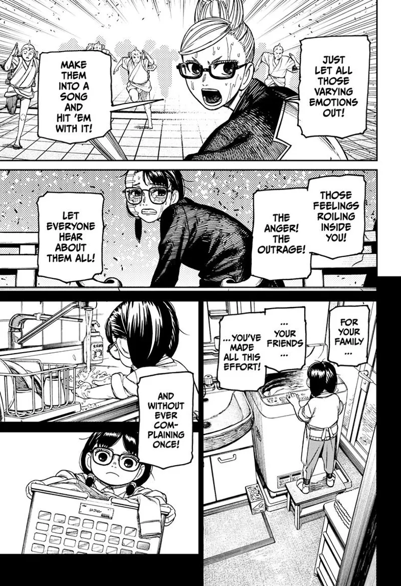 Grandma tells Rin to make all her emotions and childhood experiences into a song. Rin recalls her childhood.