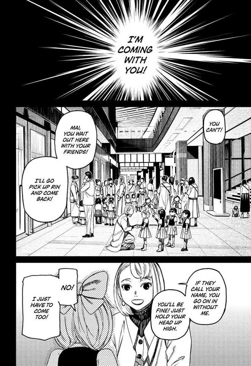 Young Mai recalls her mother in the Audition Venue to stay there as she picks Rin up.