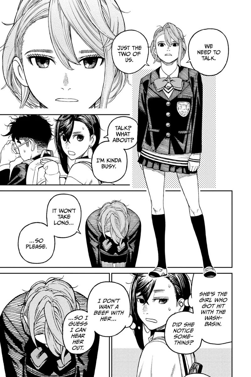 Aira appears and asks Momo to talk with her. She bows her head, and Momo agrees.
