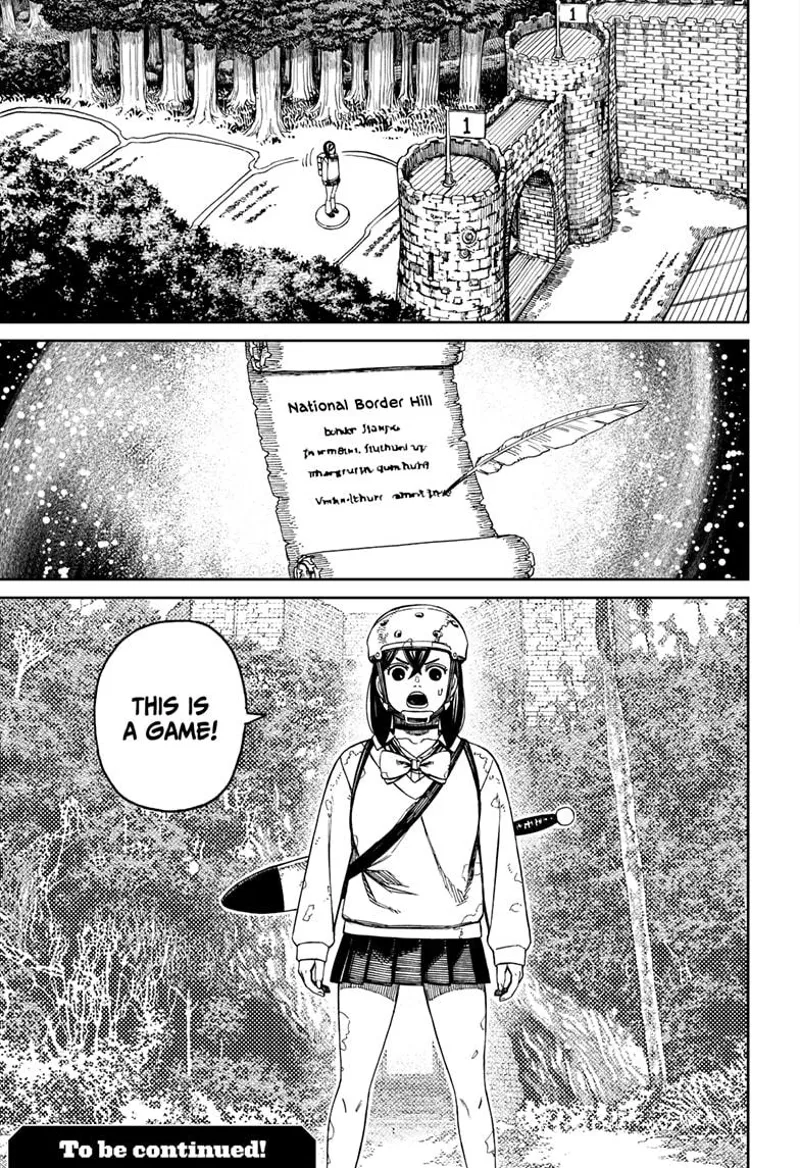 Momo's figurine stands before a castle gate. Momo understands that she is in a game!