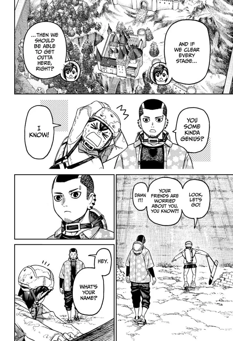 Momo explains that he is clearing the stage, and his friends are worried about him. She walks, and Zuma asks for her name.