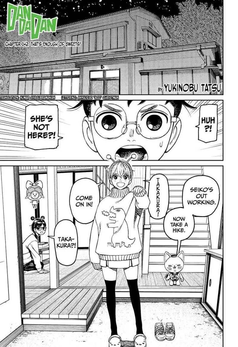 Okarun barges in, looking for Grandma. Turbo Granny says she's out working. Vamola tells him to come in. Rin sees him.