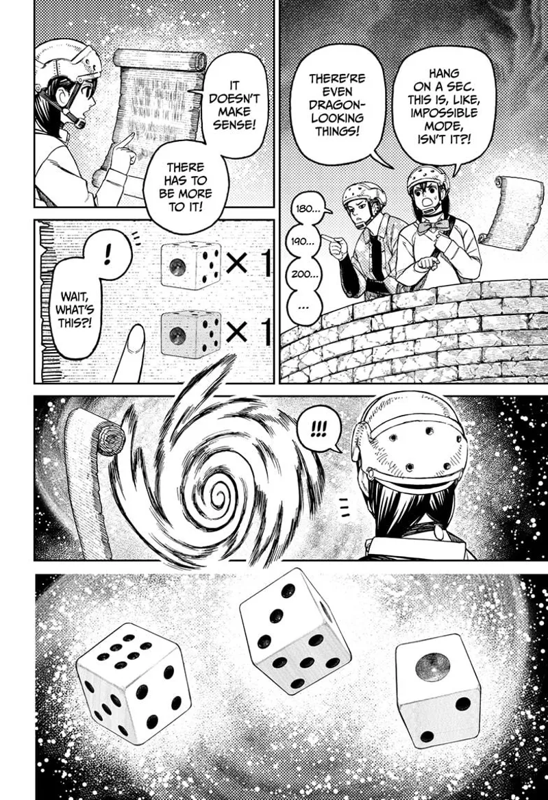Zuma counts the number of enemy troops. Momo complains about the impossible mission. Three dice appear.