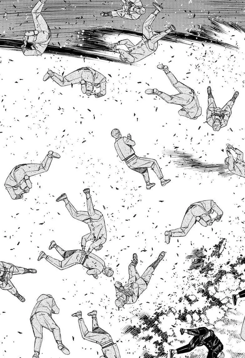 The stone student gets thrown upwards after getting hit by a huge blast.