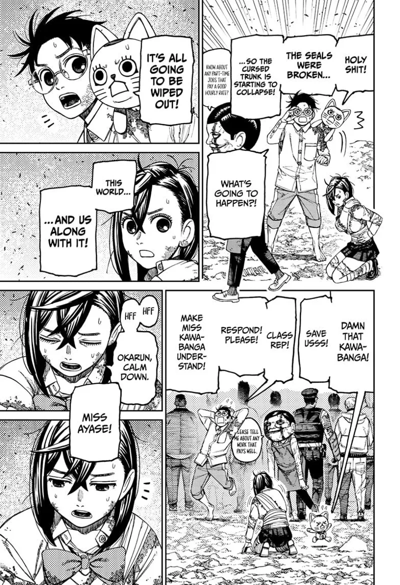 Turbo Granny explains they will be wiped out together with the world. Okaruna and Momo look at each other.