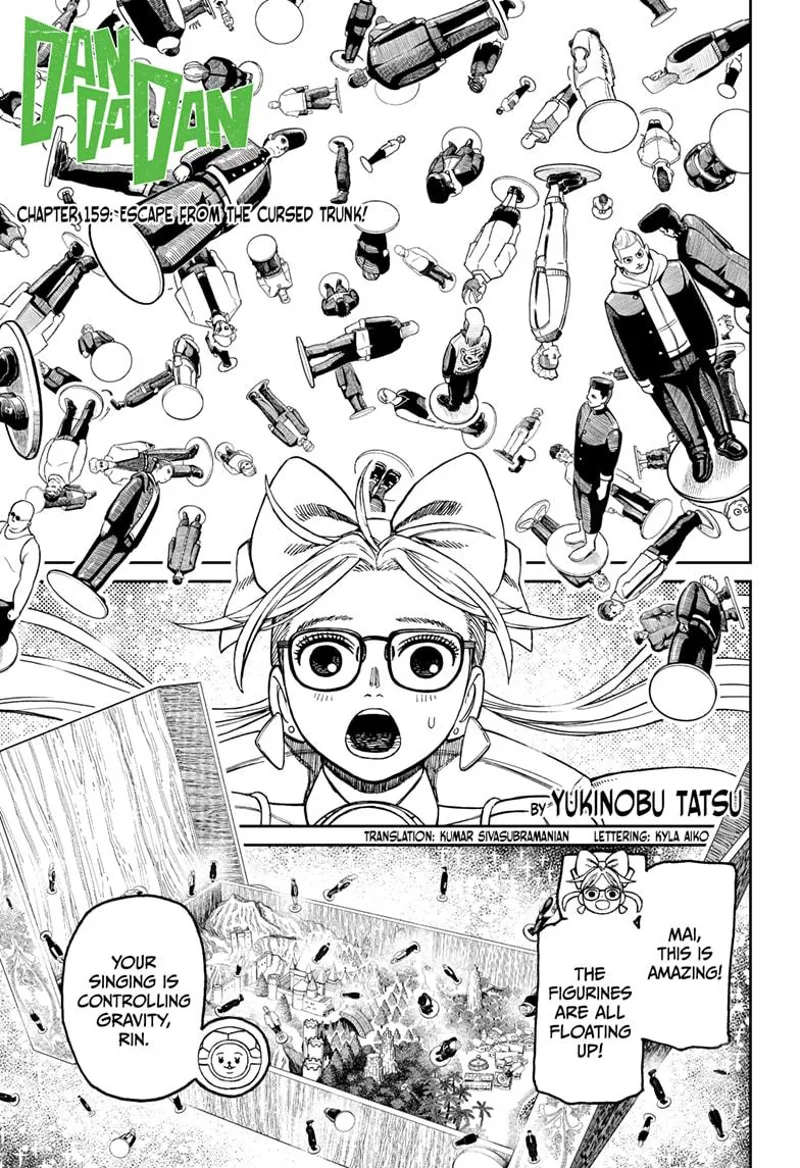 Rin is shocked after seeing all the figurines floating up. Mai reveals her singing is controlling gravity.