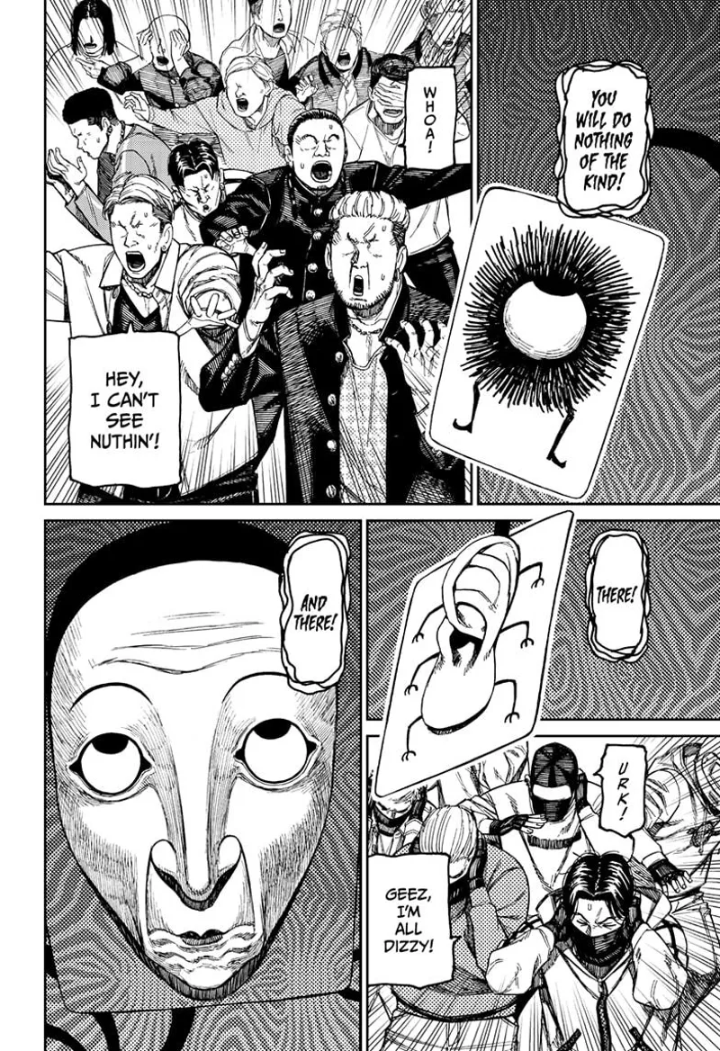The thugs' eyes suddenly disappear. Their ears are also gone after Fairy-Tale Card removes them.