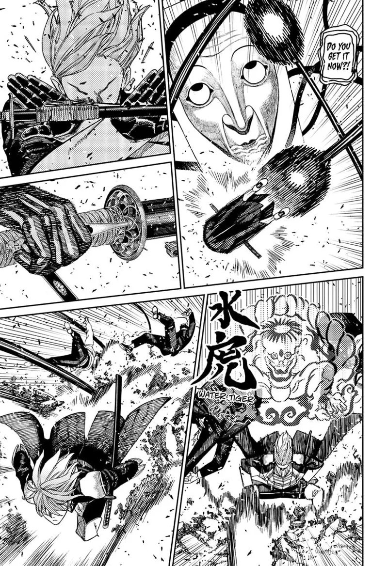 Saint-Germain blocks Fairy-Tale Card's tentacle attack. He inserts a new pain and gets thrown back. He dashes again.