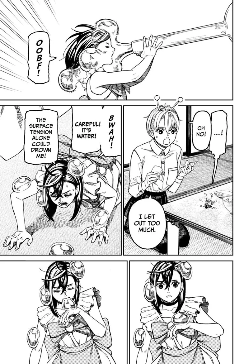 Tiny Momo almost gets suffocated after the surface tension of the water covers her face. 