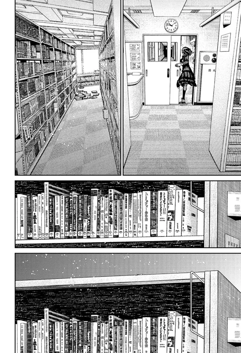The student lady suddenly exits the library.