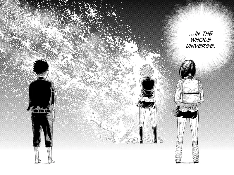 Acro-Silky completely crumbles while Aira hugs her. Momo and okarun watches her.
