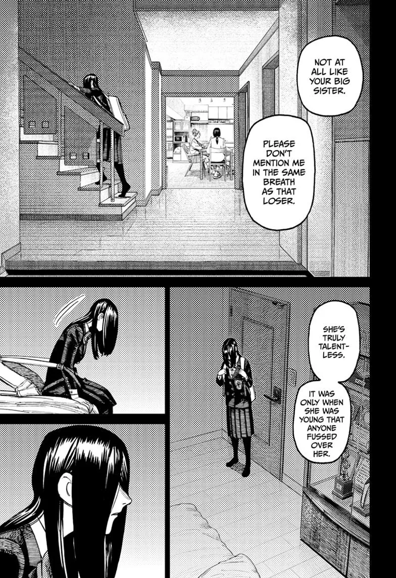 The student walks directly to her upstairs room since her family doesn't mind her.