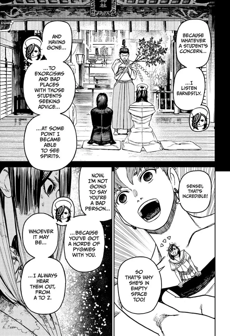 Queens Sensei reveals she also went to exorcisms with her students, seeking advice. Jiji and Tiny Momo are glad.