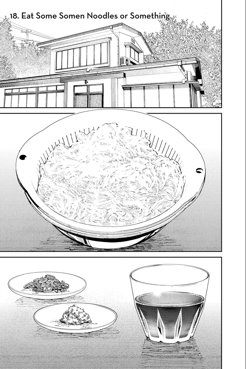 Grandma Seika's house. Noodles and other foods are shown.
