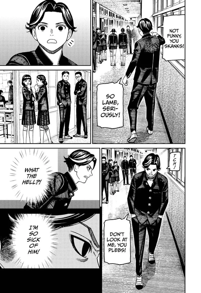 The two ladies leave Hase alone. Hase walks away and reveals he doesn't like Okarun.