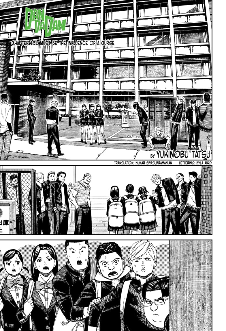 Three ladies enter a school and some student thugs greet them. Kinta and other students look afraid watching.