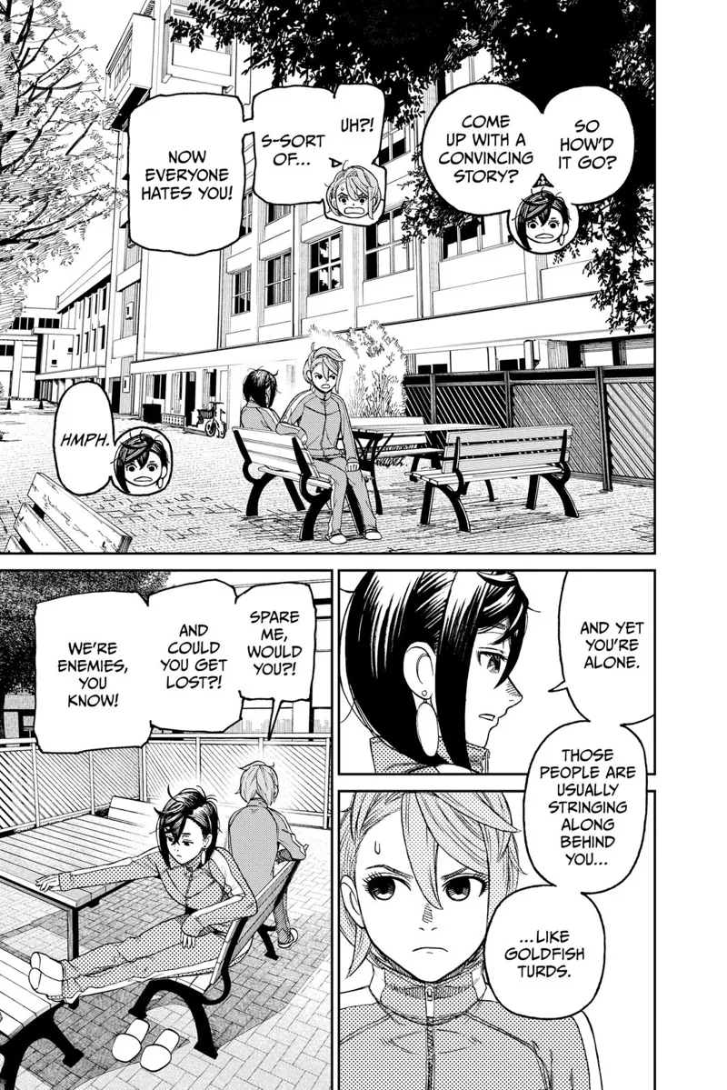 Momo sits beside Aira. They start talking, just the two of them.