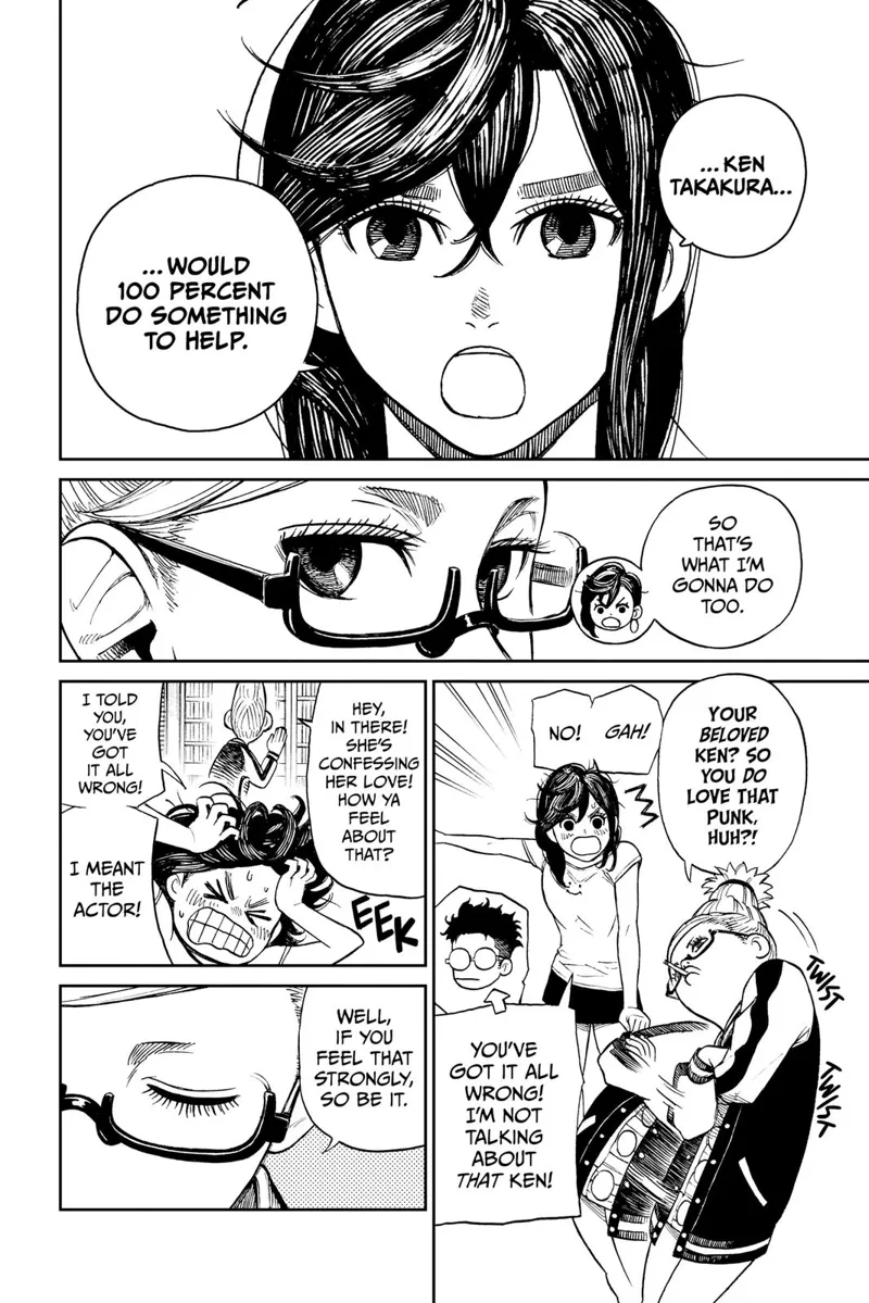 Ayase decides she will help Okarun, aka Ken Takakura. Grandma tells him that Ayase loves him. Ayase refers to the actor, Ken.
