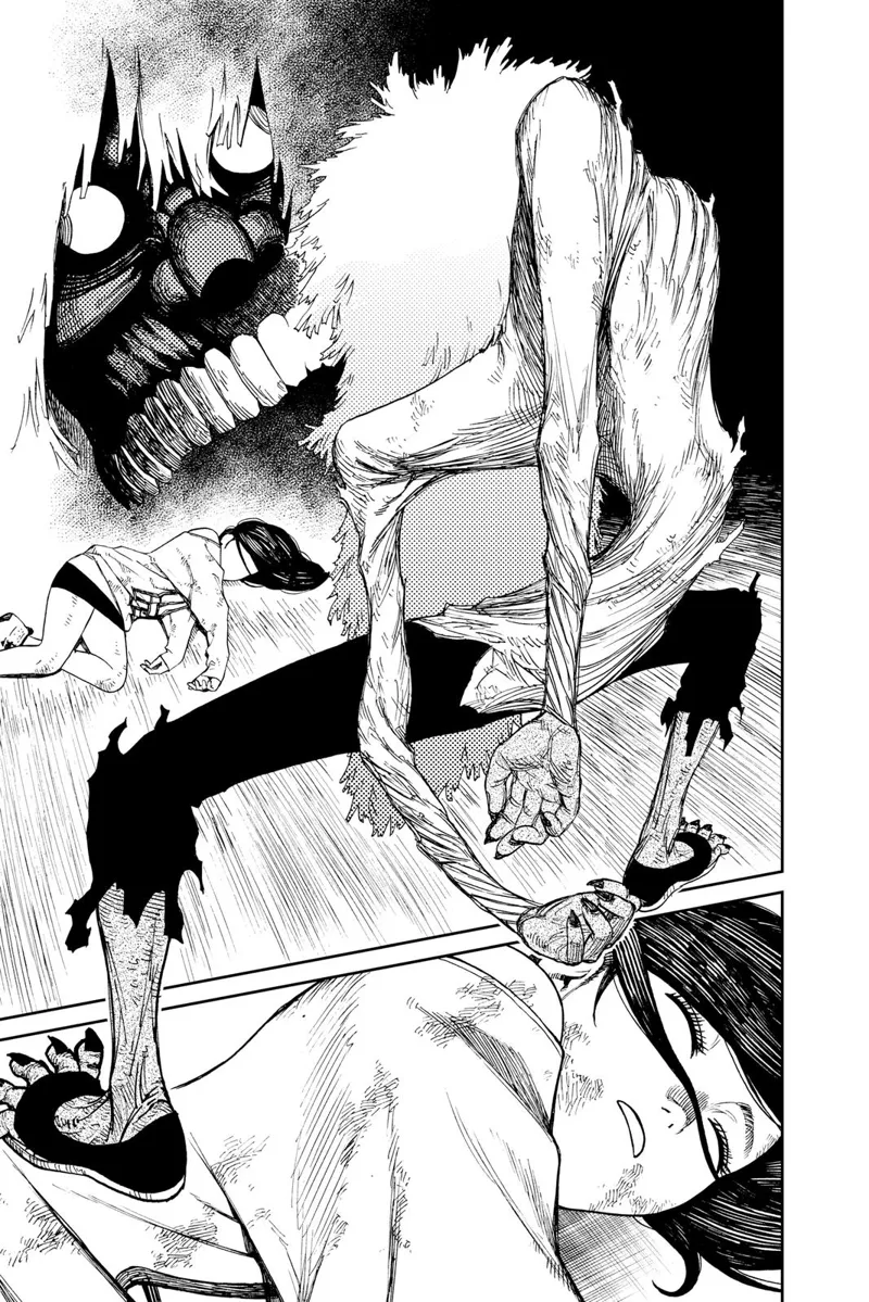 Okarun transforms into cursed Okarun in front of the unconscious Ayase.