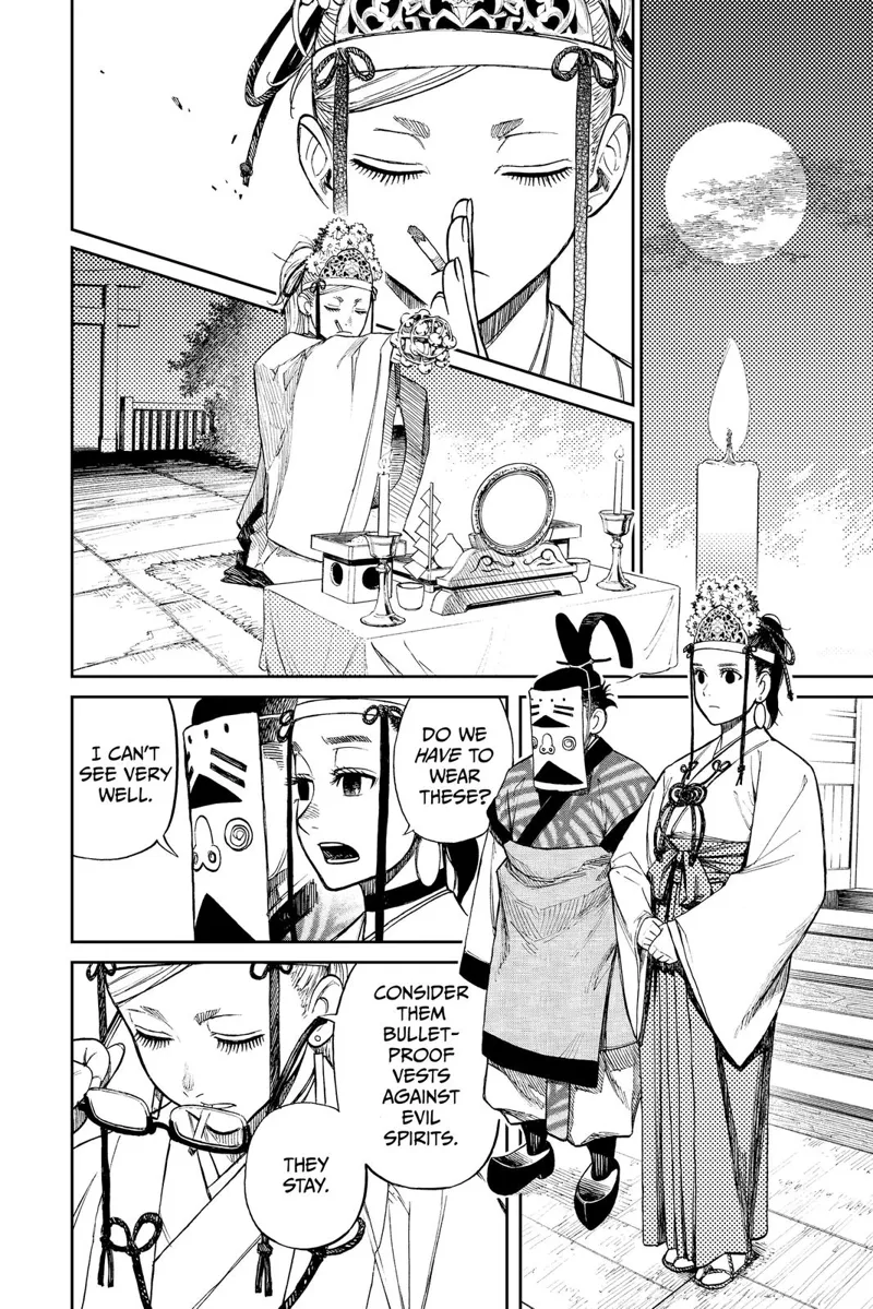Cut to the scene, Grandma is performing a ritual with Momo and Okarun in peculiar attire.