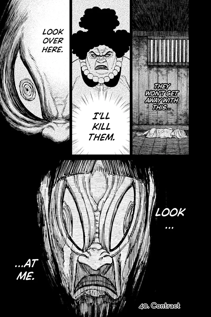 Evil Eye recalls his younger self in an old, wooden prison. He recalls the Kito leader. Evil Eye looks mad and very scary.
