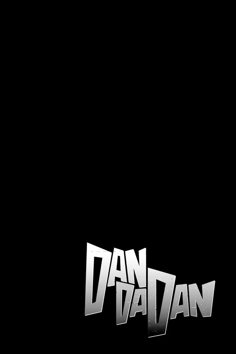 End of Chapter with the title Dandadan in grey color, on a black background page.