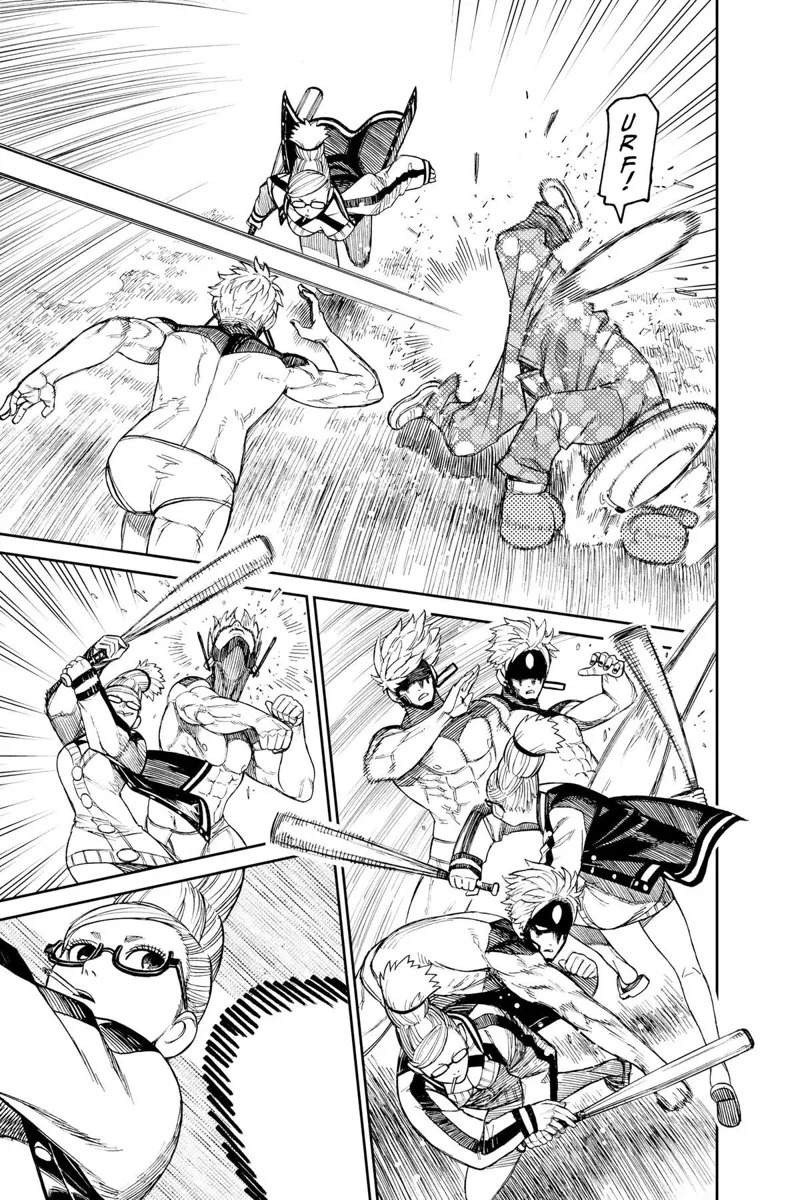 Kappa Dover Demon gets hit by the spirit ball. Grandma smashes cursed Jiji with her baseball bat but misses.