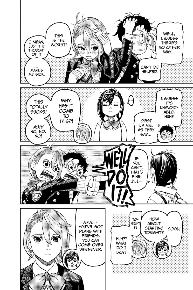 Okarun and Aira are sweating and agree to Momo's request.