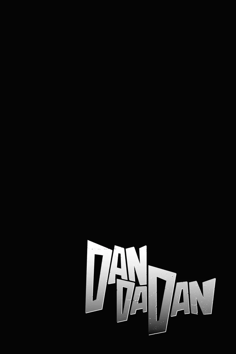 End of Chapter 6 with the title Dandadan in grey color, on a black background page.