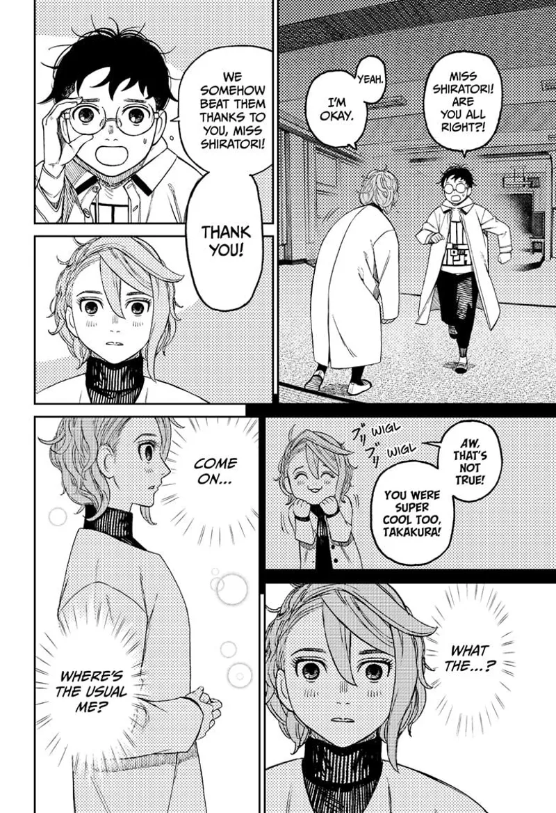 Okarun runs towards Aira to check if she is alright. Aira blushes.