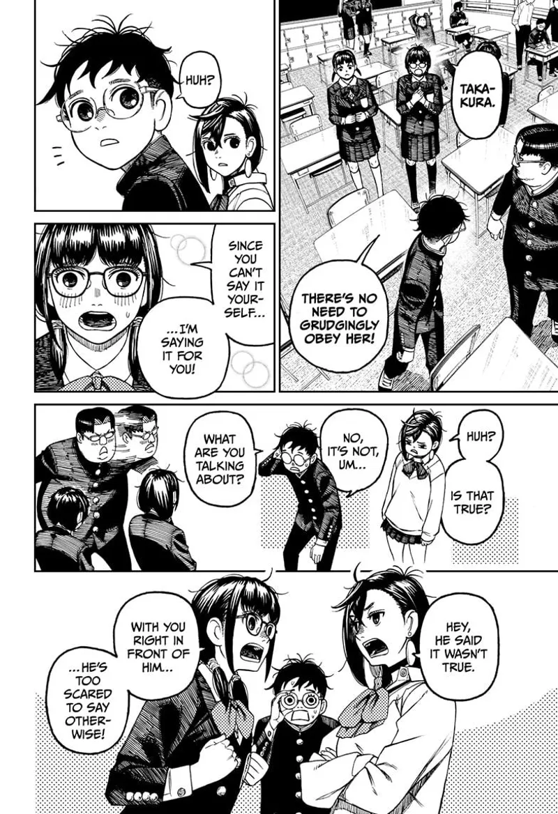 One of the students starts arguing with Momo as if she is trying to protect Okarun.