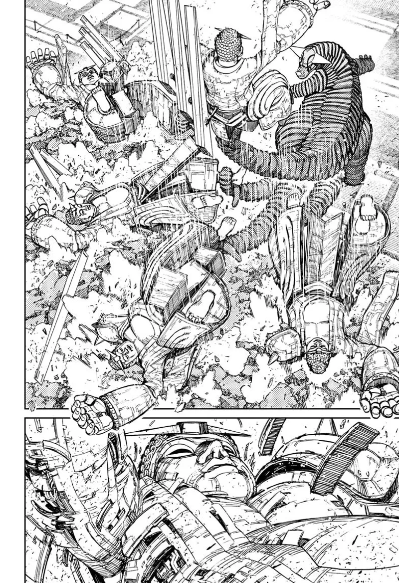 The giant Kaiju smashes the Buddha to the ground, making it look worn out.