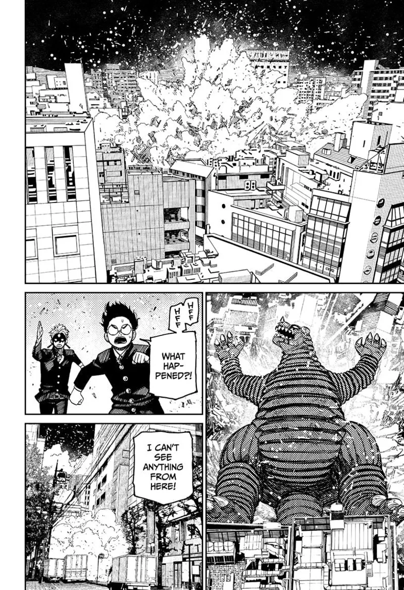 A huge explosion occurs in the middle of the city, and the Kaiju lie down. Okarun and Evil Eye run there.