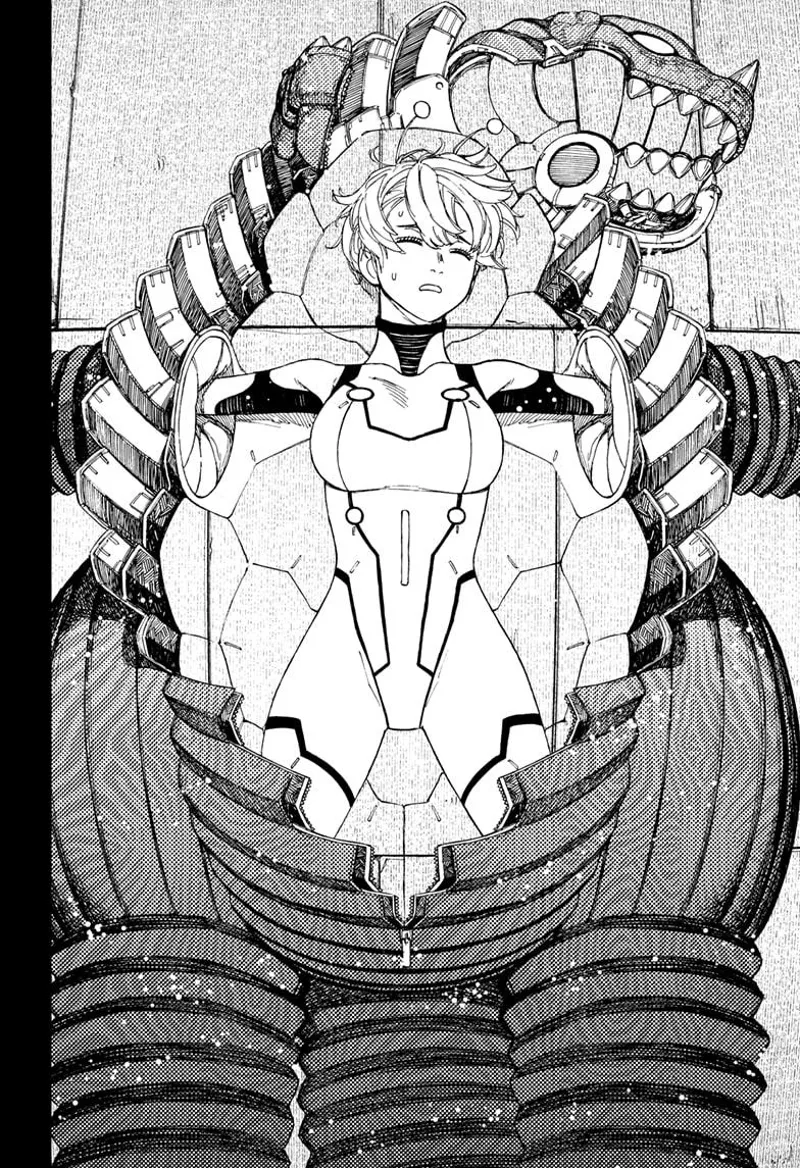 A woman is shown unconscious inside the Kaiju, probably piloting it.