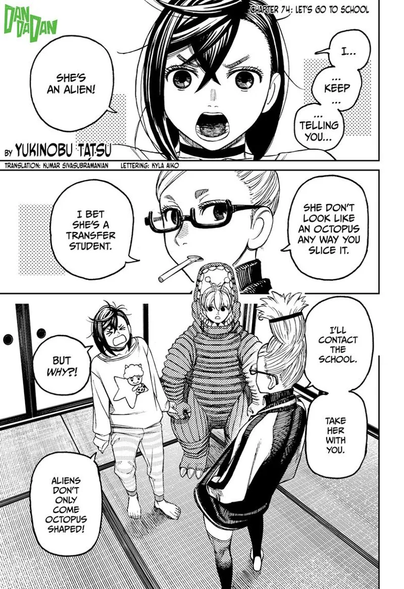 Momo insists that Vamola is an alien. Grandma disagrees and tells her to take her to school.