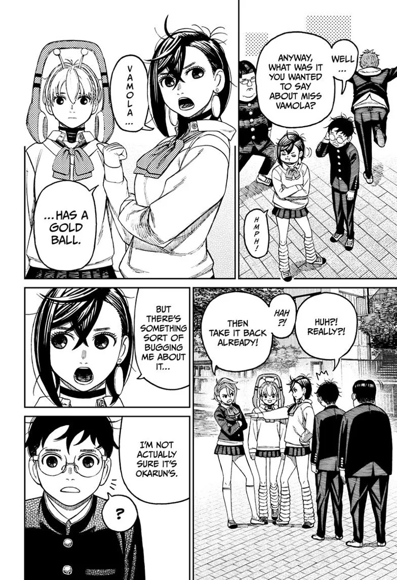 Momo reveals that Vamola has a gold ball, but she's unsure if it's from Okarun.