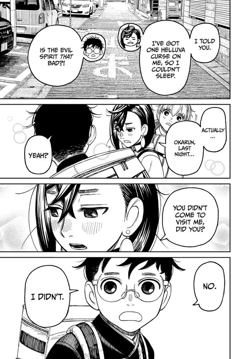 Momo asks Okarun if he visited her last night.